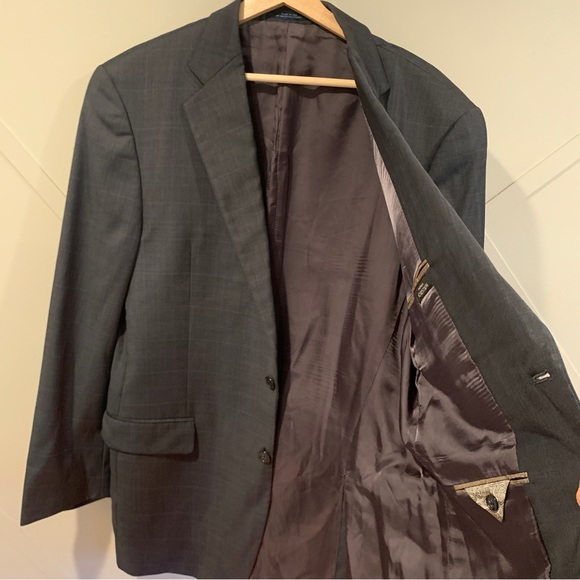 Nordstrom Joseph Abboud Men's Wool and Silk Grey Suit Jacket Size 42L - Picture 9 of 11